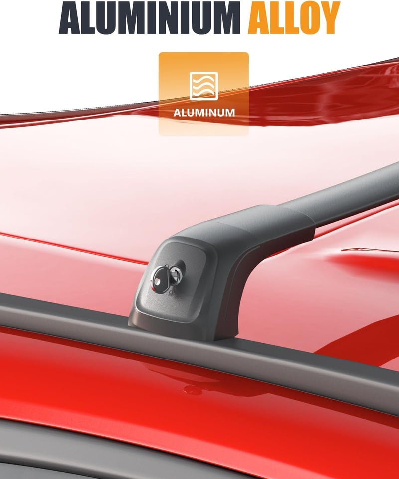 KINGGERI 330lbs Lockable Roof Racks Cross Bars Fit for Jeep Grand Cherokee 2011-2021 with Grooved Side Rails(NOT for Raised Side Rails), Heavy Duty Anti-Theft Aluminum Rails Crossbars Cargo Kayak - Image 4